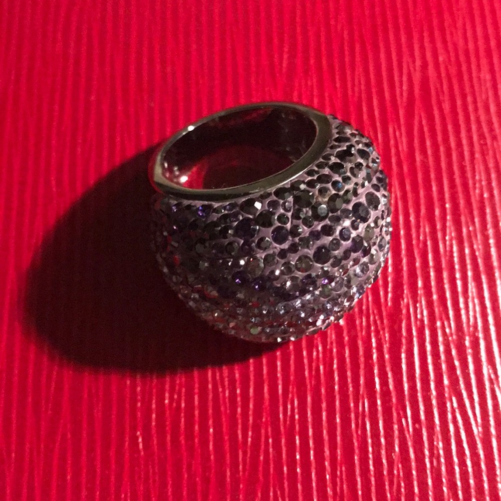 Authentic Swarovski Violet Statement Ring 58 - image 4